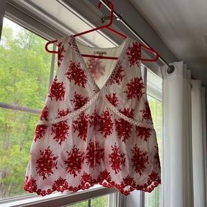Floral Red and White Francesca’s Tank